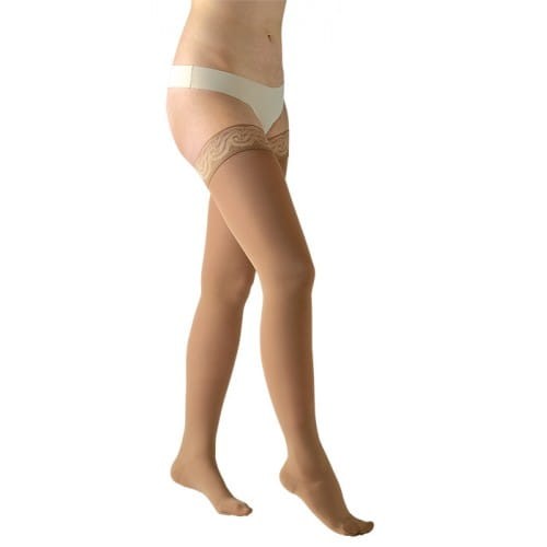 Avicenum 360 medyczne pończochy samonośne, czubek zamknięty, z koronką 8001